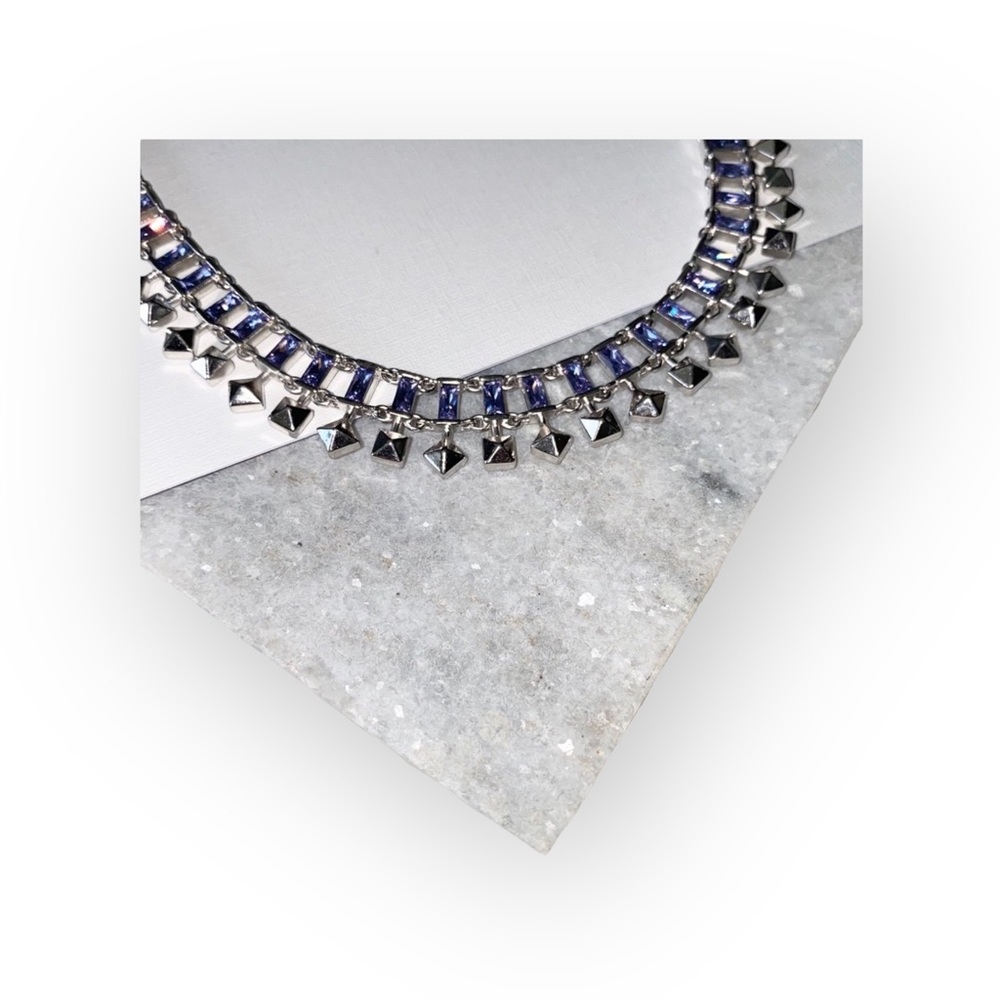 new Kendra Scott ® ❤︎ Oscar Crystal Collar Necklace ❤︎ Sparkly Lilac Stones ❤︎ - Picture 8 of 15